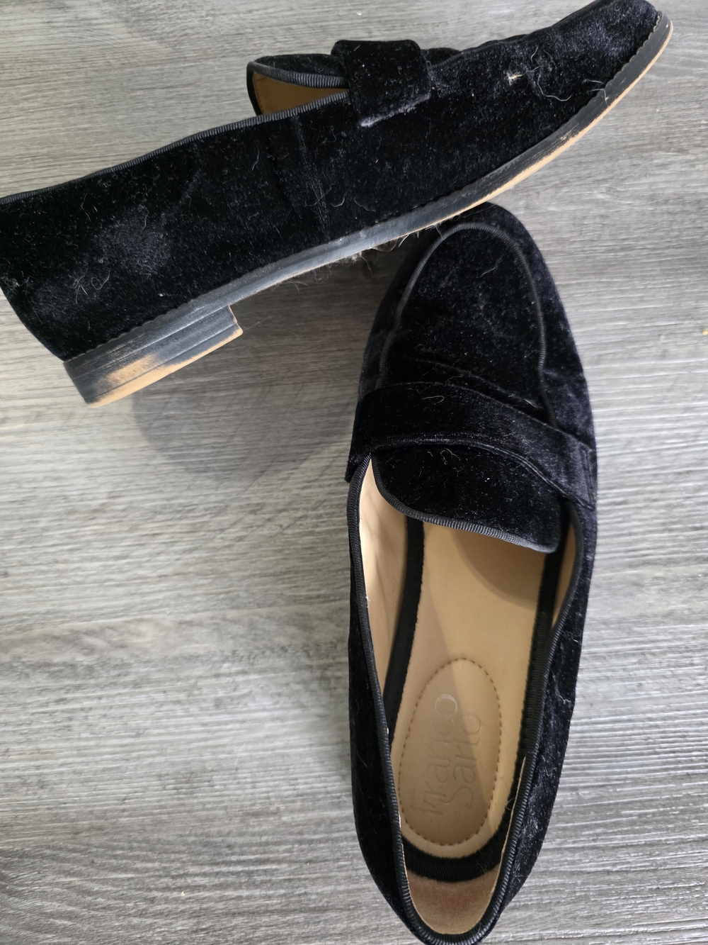 Franco SARTO Black Velvet Penny Loafers - Women's Classic Slip-On